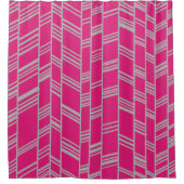 Art Deco Magenta Duschvorhang (Vorderseite)