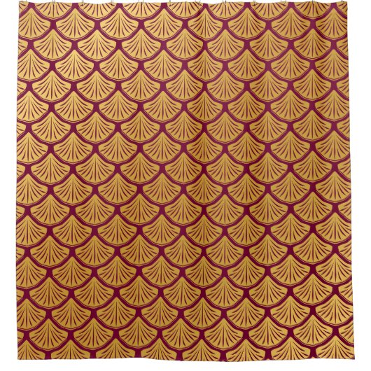 Art Déco Magenta Magenta Duschvorhang (Vorderseite)