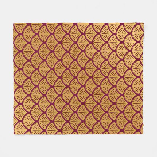 Art Déco Magenta Magenta Fleecedecke (Vorderseite (Horizontal))
