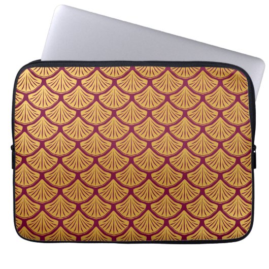 Art Déco Magenta Magenta Laptopschutzhülle (Vorderseite)