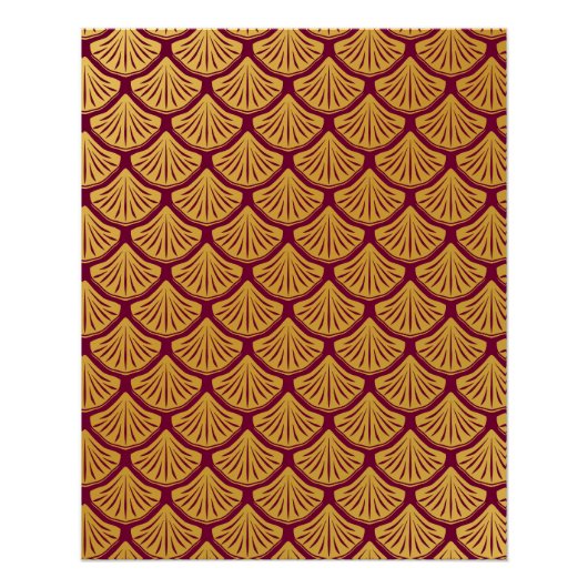 Art Déco Magenta Magenta Poster (Vorderseite)