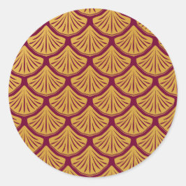 Art Déco Magenta Magenta Runder Aufkleber