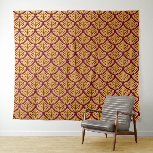 Art Déco Magenta Magenta Wandteppich (Beispiel (Horizontal))