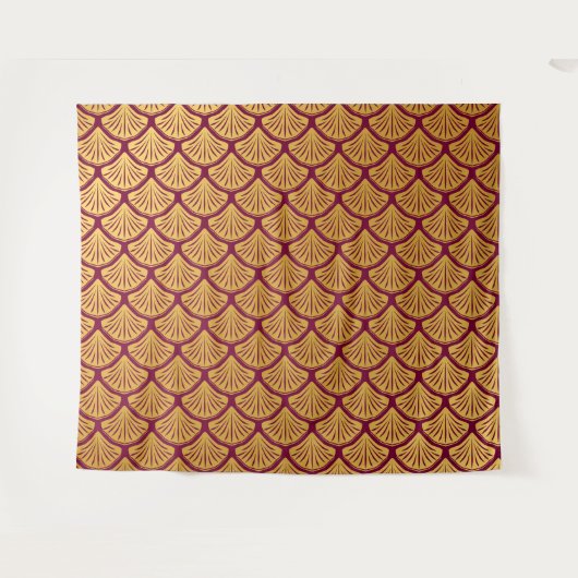 Art Déco Magenta Magenta Wandteppich (Vorderseite (Horizontal))