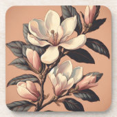 Art Deco Magnolia Untersetzer Set 6 (Vorderseite)
