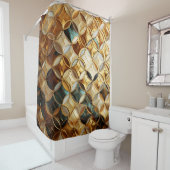 "Art Deco Majestic Mermaid Scales" Duschvorhang (Beispiel)