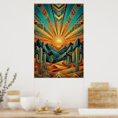 Art Deco Majestic Mesa Poster - Geometric Desert (Küche)