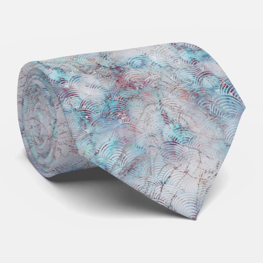 ART DECO MARBLE AQUA BLUE SWIRL ABSTRAKTE KRAWATTE (Gerollt)