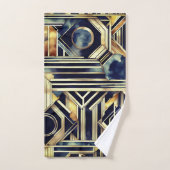 Art-deco marble Black and gold Jazzy Geometric  Badhandtuch Set (Handtuch)
