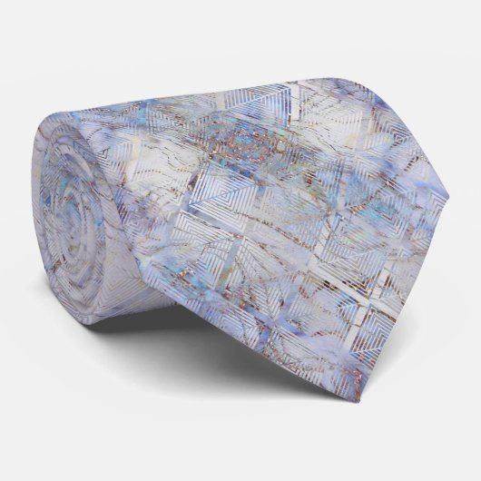 ART DECO MARBLE LILAC DIAMOND ABSTRAKTE KRAWATTE (Gerollt)