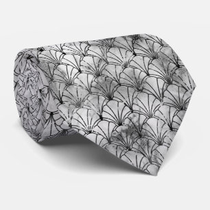ART DECO MARBLE MONOCHROME GEMUSTERTE KRAWATTE