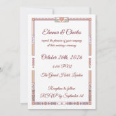 Art Deco Märchenhochzeit Einladung (Rückseite)