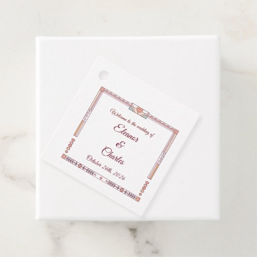 Art Deco Märchenhochzeit Geschenkanhänger (Beispiel)