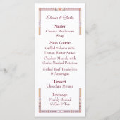 Art Deco Märchenhochzeit Menükarte (Rückseite)