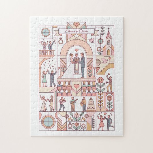 Art Deco Märchenhochzeit Puzzle (Vertikal)
