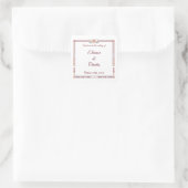 Art Deco Märchenhochzeit Quadratischer Aufkleber (Tasche)
