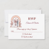 Art Deco Märchenhochzeit RSVP Karte (Vorderseite)