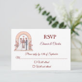 Art Deco Märchenhochzeit RSVP Karte (Stehend Vorderseite)