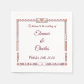 Art Deco Märchenhochzeit Serviette (Vorderseite)