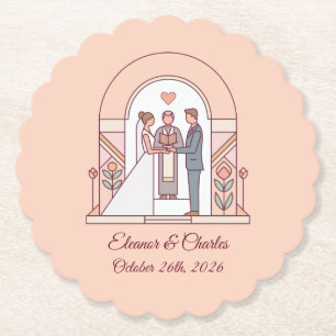 Art Deco Märchenhochzeit Untersetzer