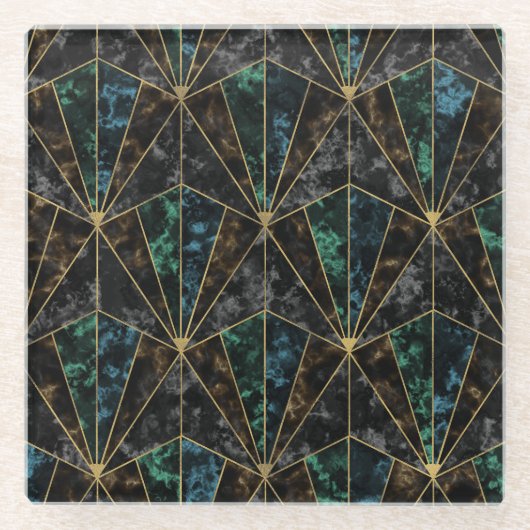 Art-Deco-Marmor: Malachite Luxury Glasuntersetzer (Vorderseite)
