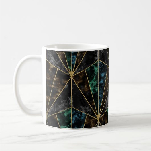Art-Deco-Marmor: Malachite Luxury Kaffeetasse (Links)
