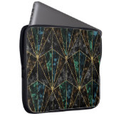 Art-Deco-Marmor: Malachite Luxury Laptopschutzhülle (Vorne Rechts)
