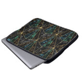 Art-Deco-Marmor: Malachite Luxury Laptopschutzhülle (Vorne Knopf)