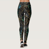 Art-Deco-Marmor: Malachite Luxury Leggings (Rückseite)
