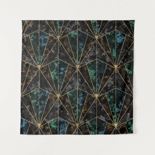 Art-Deco-Marmor: Malachite Luxury Wandteppich (Vorderseite)