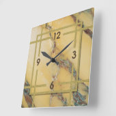 Art-Deco-Marmor Quadratische Wanduhr (Winkel)
