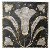 Art Deco Marmor Tile Floral. Bluebell-Blume Fliese (Vorderseite)