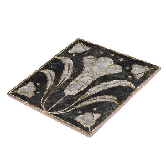 Art Deco Marmor Tile Floral. Bluebell-Blume Fliese (Seite)
