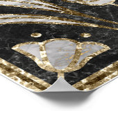 Art Deco Marmor Tile floral. Bluebell-Blume Poster (Ecke)