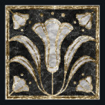 Art Deco Marmor Tile floral. Bluebell-Blume Poster<br><div class="desc">Art Deco Marmor Fliesen Stilvoll Blumen-Ornament mit Bluebells. Marmorfliesen mit goldener Kontur</div>