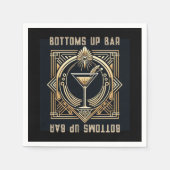 Art Deco Martini-Bar Logo Serviette (Vorderseite)