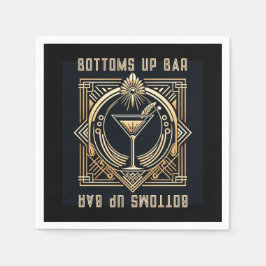 Art Deco Martini-Bar Logo Serviette