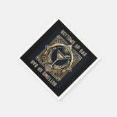 Art Deco Martini-Bar Logo Serviette (Ecke)