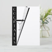 Art Deco Martini Menükarte (Stehend Vorderseite)