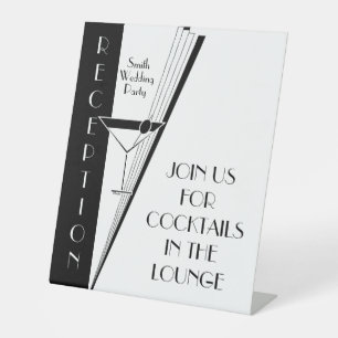 Art Deco Martini Sockelschild
