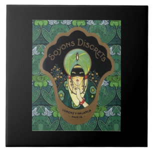 Art Deco maskierte Frau vintage Fliese