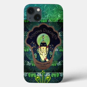 Art Deco maskierte Frau vintage grün schwarz Case-Mate iPhone Hülle