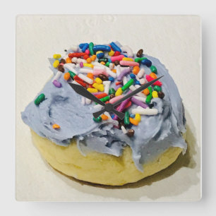 Art Deco Mattierte Zucker-Cookie-Wand-Uhr Quadratische Wanduhr