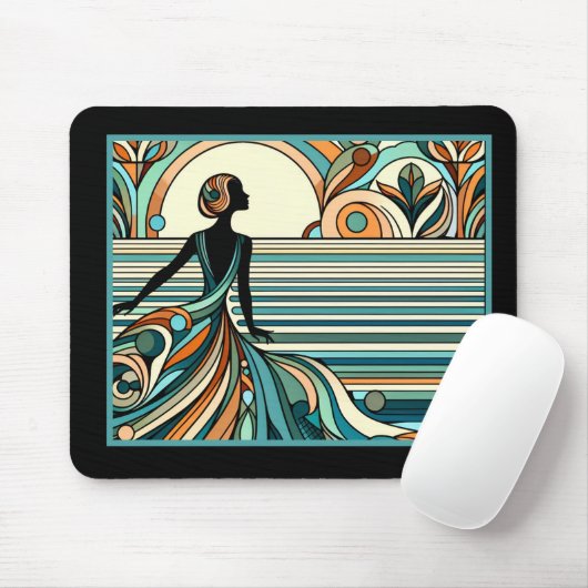 Art Deco-Mauspad Mousepad (Mit Mouse)