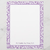 Art Deco Mauve Verziert Personalisiert Letterhead Briefbogen (Vorderseite)