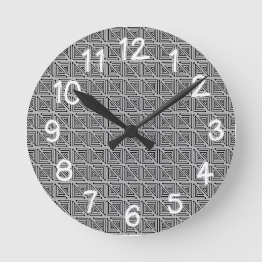 Art Deco Mazes Runde Wanduhr (Vorderseite)