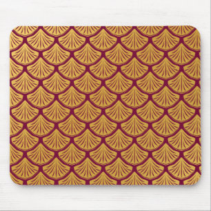 Art Deco Meerjungfrau Schuppen - Magenta Mousepad