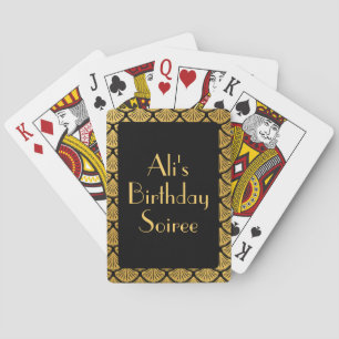 Art Deco Meerjungfrau Schuppen - Schwarzer & Golde Spielkarten