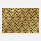 Art Déco Meerjungfrauenskala - Schwarz & Gold Geschenkpapier Set (Vorderseite 3)