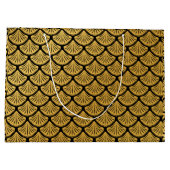 Art Déco Meerjungfrauenskala - Schwarz & Gold Große Geschenktüte (Rückseite)